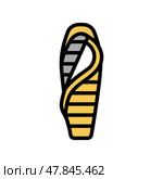 tapered sleeping bag color icon vector illustration. Стоковая иллюстрация, иллюстратор Vectorwin / Фотобанк Лори