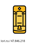 breathable hiking backpack color icon vector illustration. Стоковая иллюстрация, иллюстратор Vectorwin / Фотобанк Лори