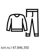 merino wool base layers ultralight hiking line icon vector illustration. Стоковая иллюстрация, иллюстратор Vectorwin / Фотобанк Лори