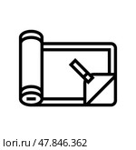 quick dry towel ultralight hiking line icon vector illustration. Стоковая иллюстрация, иллюстратор Vectorwin / Фотобанк Лори