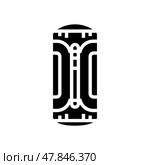compression sack ultralight hiking glyph icon vector illustration. Стоковая иллюстрация, иллюстратор Vectorwin / Фотобанк Лори