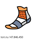 socks moisture wicking running accessories color icon vector illustration. Стоковая иллюстрация, иллюстратор Vectorwin / Фотобанк Лори