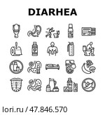 diarrhea causes icons set vector. Стоковая иллюстрация, иллюстратор Vectorwin / Фотобанк Лори