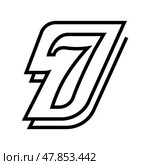 seventh number line icon vector illustration. Стоковая иллюстрация, иллюстратор Vectorwin / Фотобанк Лори