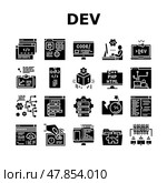 Dev Code Occupation Collection Icons Set Vector. Стоковая иллюстрация, иллюстратор Vectorwin / Фотобанк Лори