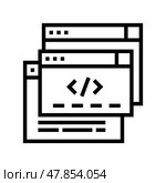 code windows line icon vector illustration. Стоковая иллюстрация, иллюстратор Vectorwin / Фотобанк Лори