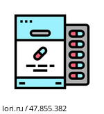 capsules package probiotics color icon vector illustration. Стоковая иллюстрация, иллюстратор Vectorwin / Фотобанк Лори