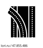 road multilevel interchange glyph icon vector illustration. Стоковая иллюстрация, иллюстратор Vectorwin / Фотобанк Лори