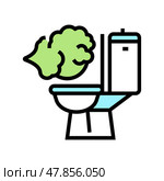 flatulence digestion system color icon vector illustration. Стоковая иллюстрация, иллюстратор Vectorwin / Фотобанк Лори