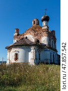 Церковь Спаса Нерукотворного Образа (1780 – 1790 г.) в деревне Анхимово, Вытегорский район, Россия. (2024 год). Стоковое фото, фотограф Головкова Елена / Фотобанк Лори