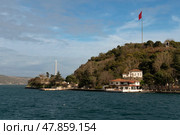 A high hill near the fishing village of Anadolu Kavagi  and the Yavuz Sultan Selim Bridge at the confluence of the Bosphorus and the Black Sea, in the area of Beykoz, Istanbul, Turkey. Стоковое фото, фотограф Ula Ulachka / Фотобанк Лори