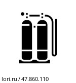 gas cylinders for welding glyph icon vector illustration. Стоковая иллюстрация, иллюстратор Vectorwin / Фотобанк Лори