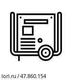 transformer electric equipment line icon vector illustration. Стоковая иллюстрация, иллюстратор Vectorwin / Фотобанк Лори