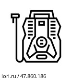 portable air compressor line icon vector illustration. Стоковая иллюстрация, иллюстратор Vectorwin / Фотобанк Лори