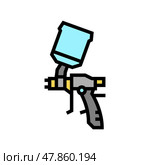 gun for painting from air compressor color icon vector illustration. Стоковая иллюстрация, иллюстратор Vectorwin / Фотобанк Лори