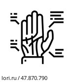 palmistry astrological line icon vector illustration. Стоковая иллюстрация, иллюстратор Vectorwin / Фотобанк Лори
