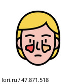 sinusitis disease color icon vector illustration. Стоковая иллюстрация, иллюстратор Vectorwin / Фотобанк Лори