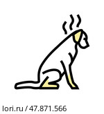 punished dog color icon vector illustration. Стоковая иллюстрация, иллюстратор Vectorwin / Фотобанк Лори