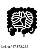 intestinal obstruction disease line icon vector illustration. Стоковая иллюстрация, иллюстратор Vectorwin / Фотобанк Лори