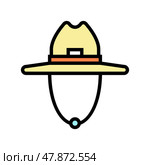 hat gardening color icon vector illustration. Стоковая иллюстрация, иллюстратор Vectorwin / Фотобанк Лори