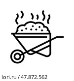 compost for gardening line icon vector illustration. Стоковая иллюстрация, иллюстратор Vectorwin / Фотобанк Лори