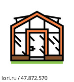 glass greenhouse color icon vector illustration. Стоковая иллюстрация, иллюстратор Vectorwin / Фотобанк Лори