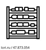 shelves cheese production line icon vector illustration. Стоковая иллюстрация, иллюстратор Vectorwin / Фотобанк Лори