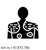 psoriasis disease glyph icon vector illustration. Стоковая иллюстрация, иллюстратор Vectorwin / Фотобанк Лори