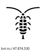 zooplankton ocean glyph icon vector illustration. Стоковая иллюстрация, иллюстратор Vectorwin / Фотобанк Лори