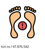 postural deformity feet color icon vector illustration. Стоковая иллюстрация, иллюстратор Vectorwin / Фотобанк Лори