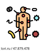 autoimmune disease color icon vector illustration. Стоковая иллюстрация, иллюстратор Vectorwin / Фотобанк Лори