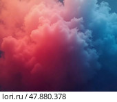 Bright plumes of colored smoke billow against a serene sky, infusing the natural landscape with a cascade of vibrant hues. This spectacle captivates onlookers, enhancing the ambiance. Generative AI. Стоковое AI-изображение, AI-художник Юлия Петровская / Фотобанк Лори
