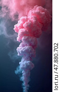 Bright plumes of colored smoke billow against a serene sky, infusing the natural landscape with a cascade of vibrant hues. This spectacle captivates onlookers, enhancing the ambiance. Generative AI. Стоковое AI-изображение, AI-художник Юлия Петровская / Фотобанк Лори