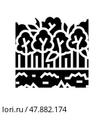 broadleaf forests glyph icon vector illustration. Стоковая иллюстрация, иллюстратор Vectorwin / Фотобанк Лори