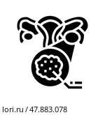 polycystic ovary syndrome endocrinology glyph icon vector illustration. Стоковая иллюстрация, иллюстратор Vectorwin / Фотобанк Лори