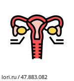 ovaries endocrinology color icon vector illustration. Стоковая иллюстрация, иллюстратор Vectorwin / Фотобанк Лори