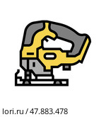 jigsaw equipment color icon vector illustration. Стоковая иллюстрация, иллюстратор Vectorwin / Фотобанк Лори