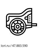 chariot ancient greece line icon vector illustration. Стоковая иллюстрация, иллюстратор Vectorwin / Фотобанк Лори