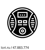carbon monoxide detector glyph icon vector illustration. Стоковая иллюстрация, иллюстратор Vectorwin / Фотобанк Лори