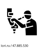 microsurgery doctor work glyph icon vector illustration. Стоковая иллюстрация, иллюстратор Vectorwin / Фотобанк Лори