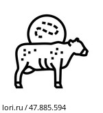 anthrax cow line icon vector illustration. Стоковая иллюстрация, иллюстратор Vectorwin / Фотобанк Лори