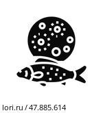 mycobacterium marinum fish glyph icon vector illustration. Стоковая иллюстрация, иллюстратор Vectorwin / Фотобанк Лори