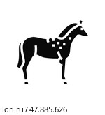 brucellosis horse glyph icon vector illustration. Стоковая иллюстрация, иллюстратор Vectorwin / Фотобанк Лори