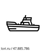 game boat line icon vector illustration. Стоковая иллюстрация, иллюстратор Vectorwin / Фотобанк Лори