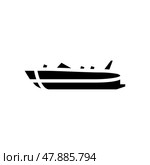 deck boat glyph icon vector illustration. Стоковая иллюстрация, иллюстратор Vectorwin / Фотобанк Лори
