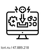 pups cyberspace crime line icon vector illustration. Стоковая иллюстрация, иллюстратор Vectorwin / Фотобанк Лори