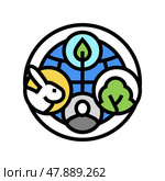 ecosystem ecology color icon vector illustration. Стоковая иллюстрация, иллюстратор Vectorwin / Фотобанк Лори