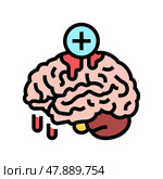 brain bleed stoppage color icon vector illustration. Стоковая иллюстрация, иллюстратор Vectorwin / Фотобанк Лори