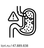gastric reflux line icon vector illustration. Стоковая иллюстрация, иллюстратор Vectorwin / Фотобанк Лори