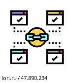relevant outbound links color icon vector illustration. Стоковая иллюстрация, иллюстратор Vectorwin / Фотобанк Лори